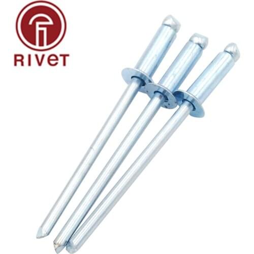 DIN 15973 100pcs M3.2/M4/M4.8/M5 Steel & Steel Countersunk head Blind Rivets Nail Pop Rivet Open Type