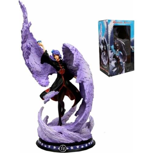 39cm Anime Naruto Shippuden Akatsuki Hidan Konan Action Figure Statue PVC Collection Model Childrens Toys