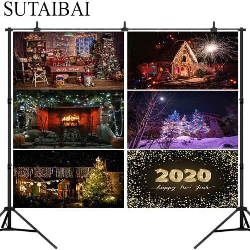 Christmas Snow Forest Fireplace flame photography studio background Xmas gift children party photo backdrop photography props