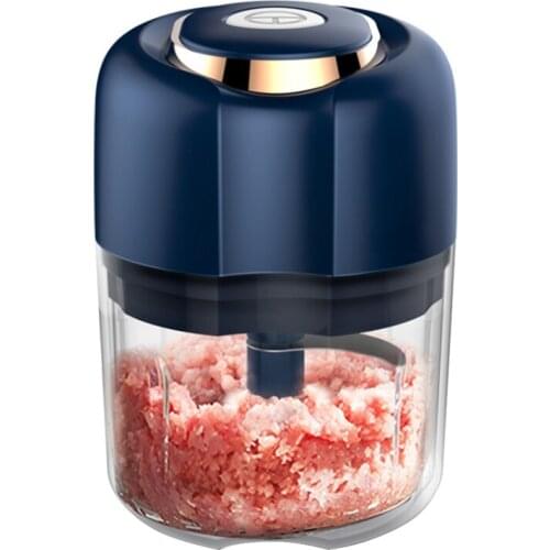 Electric Garlic Chopper, USB Charging Portable Electric Food Chopper with 3 Blades and 250ML Blender Cup