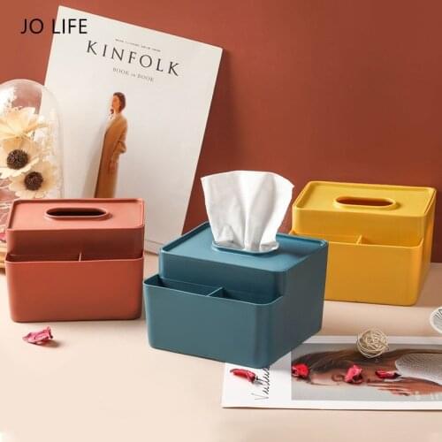 JO LIFE Multifunctional Livingroom Storage Box Tissue Case Phone Rack Remote Control Napkin Holder