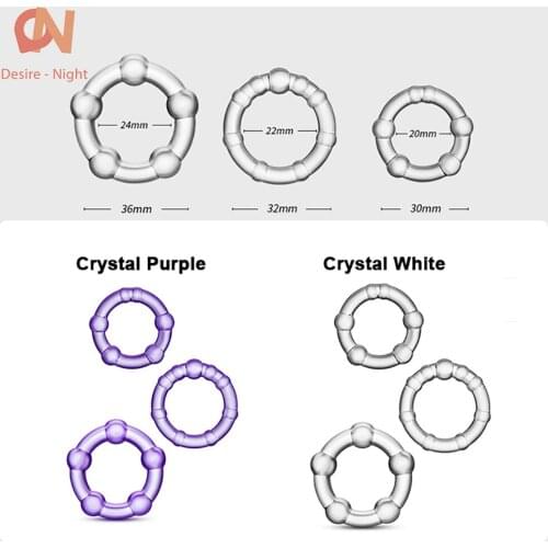 3pcs Penis Cock Ring Increase Sleeve Male Condom Dick Cockring Couple Erotic dildo Delay Ejaculation Sex Toys for men for Adult