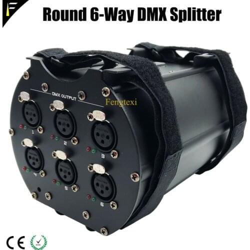 Round 6DXH Distributor Multiple Installation Methods 6 Way CHs 6DX DMX Distributor For Disco DJ Stage Light Equipment