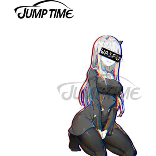 Jump Time 13 x 5.4cm Sexy Waifu Anime Girl Car Stickers Waterproof Personality Bumper Trunk VAN SUV Surfboard Decal Decoration
