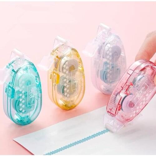 MINKYS 8M Transparent Dot Refillable Double Sided Tape Roller Adhesive Glue Dispenser School Office Stationery Accessories