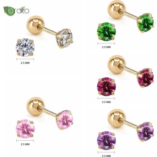 YUXINTOME 925 Silver Ear Needle Womens Pierced Earrings Jewelry Colorful Zircon Small Round Crystal Stud Earrings Accessories