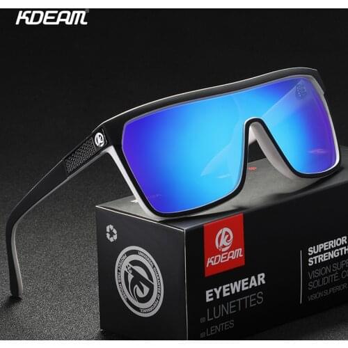 Polarized Sports Sunglasses for Men Oversized One Piece UV400 Sport Shades Women Fashion Square Sun Glasses With Free Box