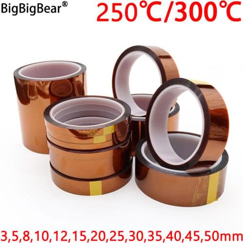 3/5/6/8/10/15/20/25/30mm Polyimide Adhesive Tape 33M 100ft Heat Resistant High Temperature BGA PCB 3D Printing Board Protection