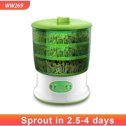 Intelligent Bean Sprouts Machine Grow Automatic Large Capacity Thermostat Green Seeds Growing Automatic Bean Sprout Machine 10L