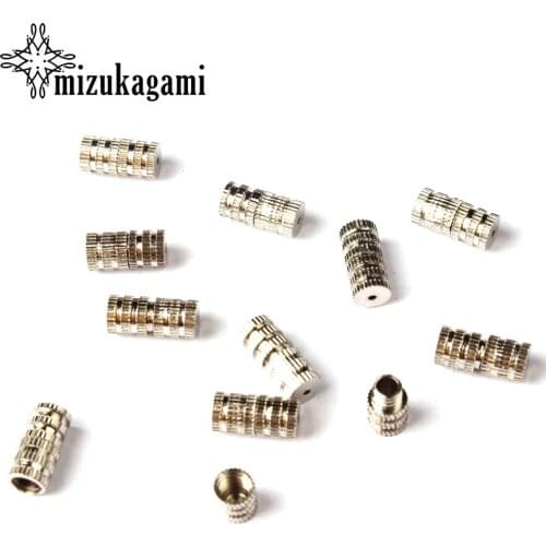 4*8mm Necklace Clasp Copper Screw Clasps Necklace Bracelet Findings Cylinder Silver 50PCS DIY Jewelry Accessories