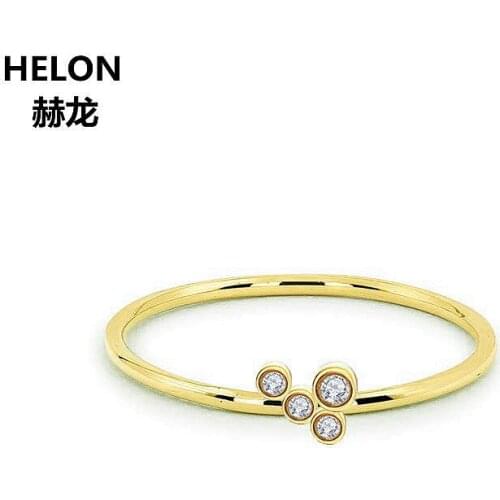 Solid 10k Yellow Gold Natural Diamonds Women Ring Office Career Style Party Fine Jewelry Engagement Wedding Anniversary Band