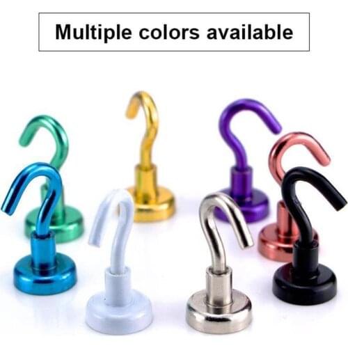 1Pcs Powerful Magnetic Hanging Hook Magnet Holder Key Hook Force 8kg Hook Pulling Magnet O8I1