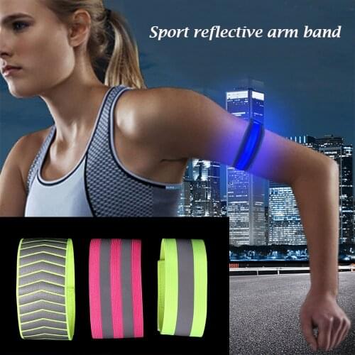 1PC Night Safety Warning Wristband Outdoor Running Reflective Armband Sport Tape Bike Safety Alert Cycling Reflective Strips