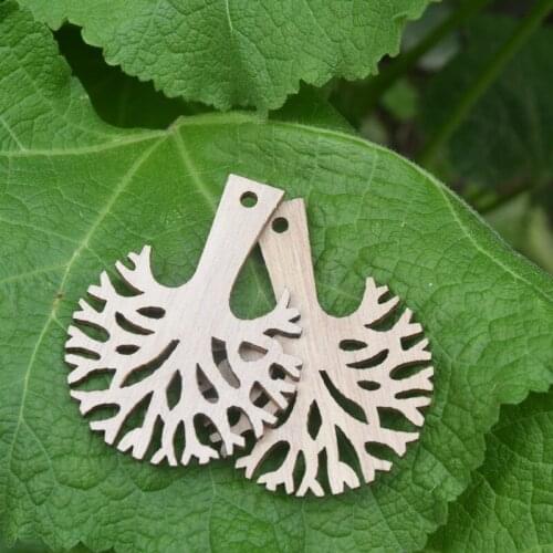 10Pcs Little Tree Wood Chips DIY Decorative Embellishment Crafts Home Decorations Scrapbook Hand-made Graffiti