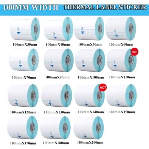100MM Width 1 Roll Thermal Label Sticker Paper Supermarket Price Blank Barcode Label Direct Print Waterproof Print Supplies