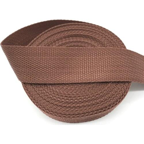 15mm 20mm 25mm 30mm 38mm Wide 5yards Brown Strap Nylon Webbing Knapsack Strapping Bags Crafts