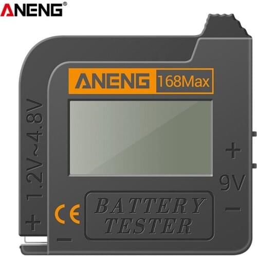 168Max Digital Battery Tester Detector Capacity Diagnostic Tool Volt Checker for AAA AA C D 9V 1.5V Button Cell Battery BT-168