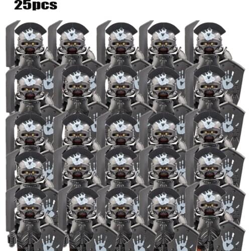25pcs/lot Movie Monster-Lord Rings Dwarf Warrior Iron Foot Dane Leader of The DWARVES Building Blocks Children Toys