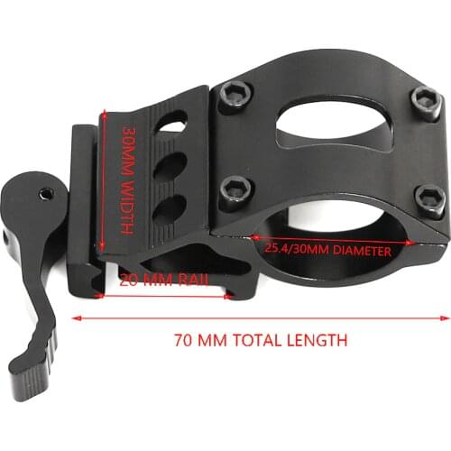 45 Degree Offset Ring Rail Mount Offset Ring Side Gun Torch Mount For Flashlight Laser / Rifle Scope Mount Fit 20mm Rail