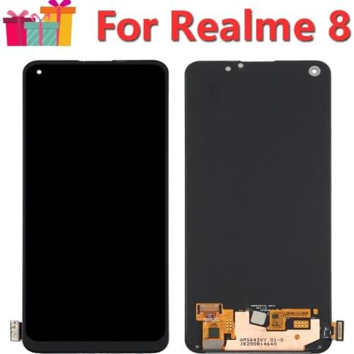 Original AMOLED Display Replace 6.4" For Realme 8 LCD Touch Digitizer Screen Assembly 4G Version RMX3085