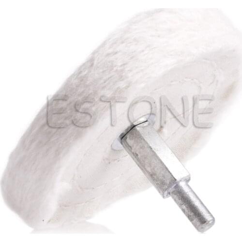 77JA 1/4'' Shank 3'' Cloth Polishing Mop Wheel Power Battery Drill Buffing Grinder