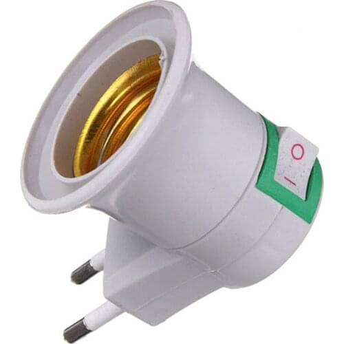 E27 EU plug adapter with power on-off control switch E27 Socket Lamp Base Lamp Socket
