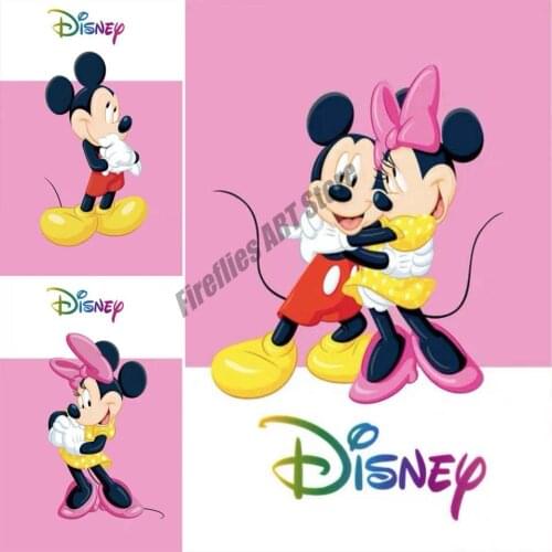 Disney Minnie Mickey DIY Diamond Painting Cross Stitch Kits Full Square/Round Drill Embroidery Mosaic Birthday Gift Home Decor