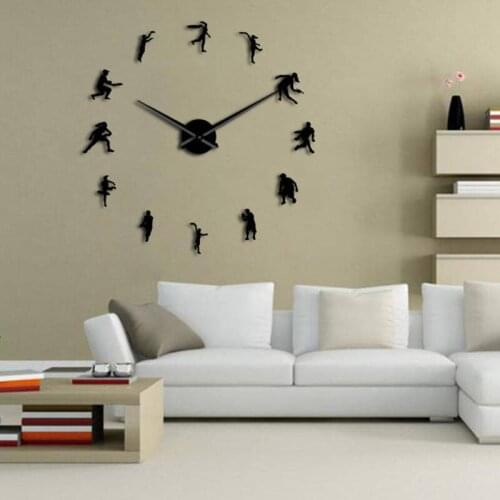 Basketball Sports Wall Clock Creative DIY Wall Clocks Sticker PVC Waterproof Decal for Living Room Bedroom Decor