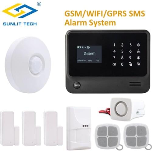 Spanish/Dutch/Russian GSM Alarm System WIFI Wireless Pet Friendly House Alarm Systems with 360 Degree Detection Ceiling Sensor