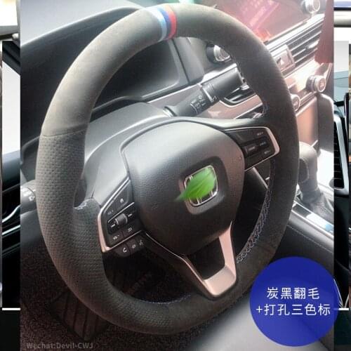 Steering Wheel Cover For Honda Civic Crider Envix Inspire Greiz Gienia Odyssey Legend Stream Spirior Elysion Suede Car Parts