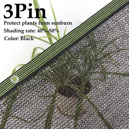 3 Pin Black Sunshade Net Anti-UV Shading Rate 50% Garden Shading Plants Sunburn Protection Outdoor Pool Shading Succulent Cover
