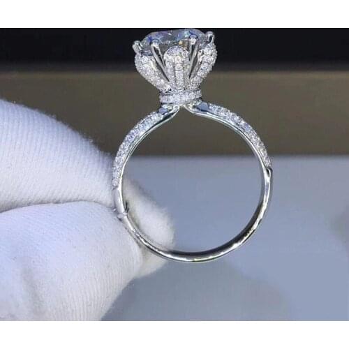 DIWENFU Real S925 Silver Sterling White Diamond Jewelry Ring for Women Fine CN(Origin) Anillos Mujer Silver 925 Jewelry Ring Box