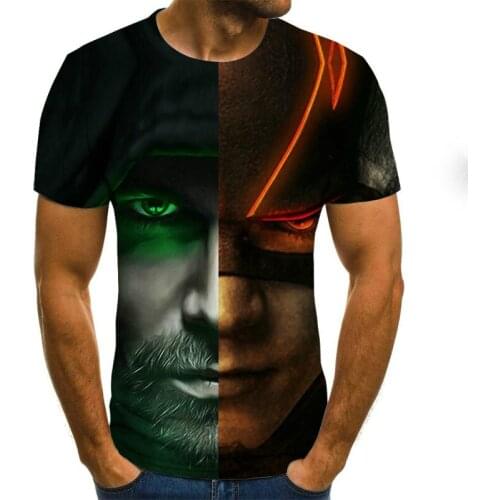 Idol character theme T-shirt Chris Evans Mens fashion street top 3D printing casual short-sleeved summer sports O-neck shirt