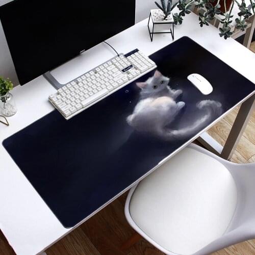 Gaming Mouse Pad Beautiful Cute Cat Large Mousepad Gamer Accessories XXL Anti-slip Natural Rubber PC Computer Keyboard Desk Mat