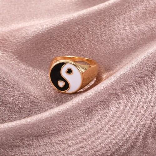 Yin Yang Rings for Women Girls Leisure Accessories Metal Rings Jewelry Gifts Numerology Jewelry Engagement Rings for Women