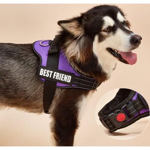 Personalized Dog Harness NO PULL Reflective Breathable Adjustable Pet Harness For Small Large Dog Harness Vest With Patch