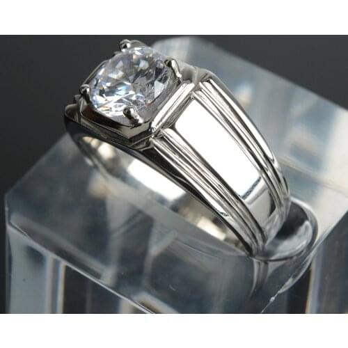 Quality Vintage Antique Cubic Zirconia Ring For Men Stainless Steel Wedding Ring Male Jewelry Factory Wholesale Not Fad