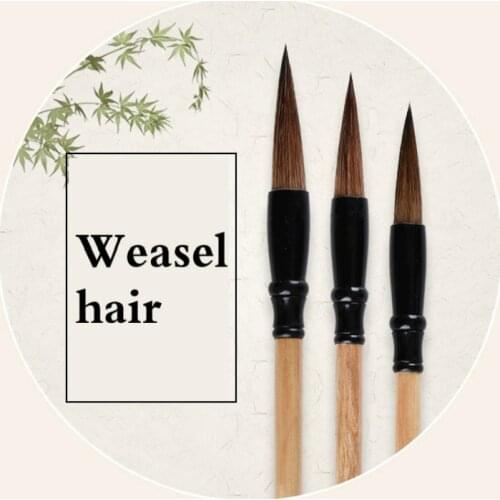 Beginner Brush Pen Set Student Weasel Hair Calligraphy Brushes 3pcs/set Wolf Hair Running Script Writing Brush Pen Caligrafia
