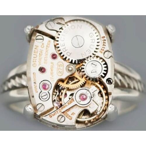 2021 Trendy Gold Silver Color Gear Mechanical Punk Futuristic Hip Hop Personality Creative Ring For Men Jewelry Gift