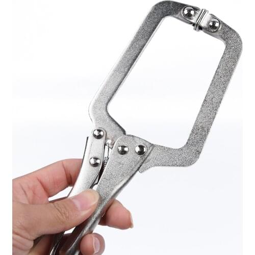 C Clamp Weld Grip Vise Lock Jaw Locking Welding Pliers Wood Tenon Fix Plier Pincer Tong Tenon Locator Hand Woodworking Tool