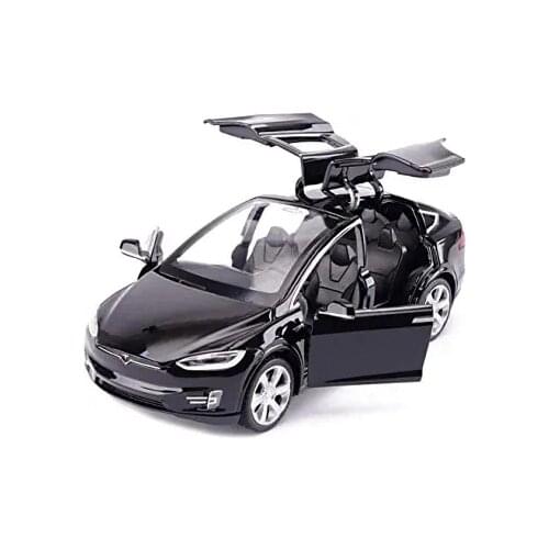 1:32 Alloy Car Model Tesla MODEL MDLX90 Metal Diecast Toy Vehicles Car With Pull Back Flashing Musical For Baby Gifts