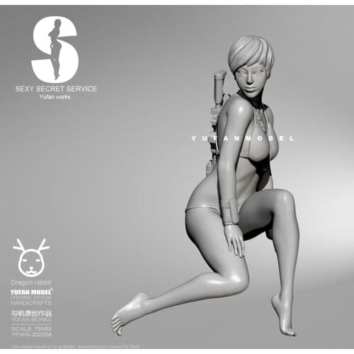 75MM Resin Model Figure Kits Agent beauty self-assembled YFWW-201902