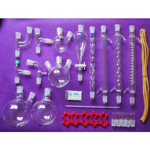 New Lab Chemistry Glassware kit,Laboratory Glassware Set With 24/29 Joints,31PCS