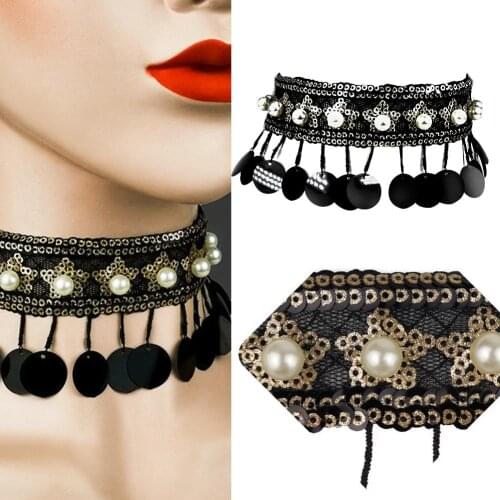 New Gothic Chokers Black Sexy Lace Neck Choker Necklace Vintage Women Chocker Steampunk Halloween Jewelry