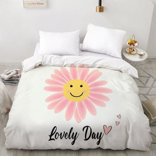 3D Duvet cover Quilt/Blanket/Comfortable Case Luxury Bedding 135 140x200 150x200 220x240 200x220 for Home Sun Flower pink