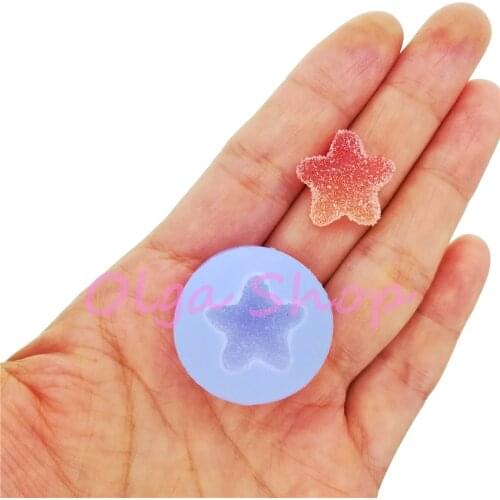 KYL203 18mm Star Gummy Candy Silicone Mold Fondant Cake Decoration Chocolate Resin Clay Art Earrings Necklace Pendant Making