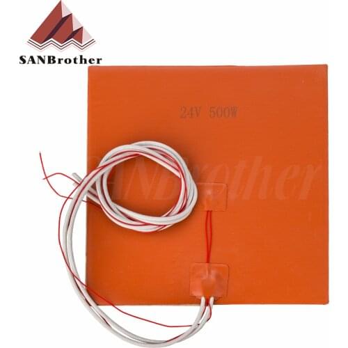 Silicone Heated Bed Heating Pad Waterproof 220/300x300/310/235/400 mm 12V/220/110 V for 3D printer Ender-3 cr10 Parts hot bed