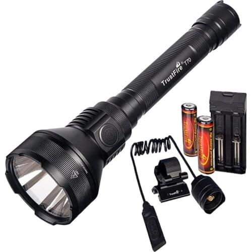 Trustfire T70 Tactical Flashlight Rifle Weapon Light XHP35 Led 2300LM Hunting Torch Waterproof Headlight(18650 Battery Optional)