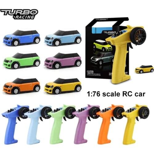 Turbo Racing 1:76 RC Car Mini Full Remote Proportional Electric RTR Kit Toys 2.4G Colorful Racing Experience Car New Patent Car