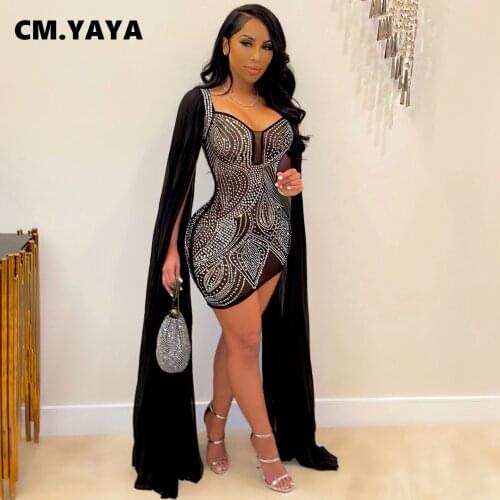 Lemon Gina Women Mini Dress Diamond Long Sleeve Skinny Bodycon Dresses Sexy Night Club Party Vestidos Fashion Outfit Autumn 2021